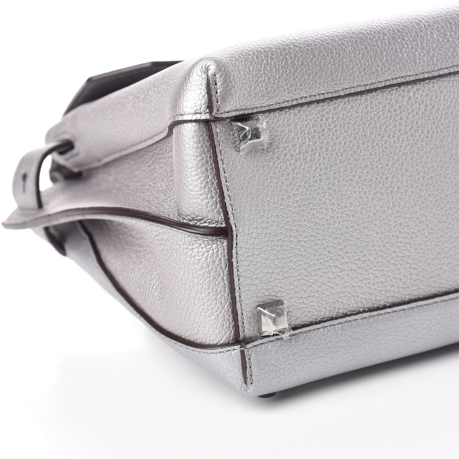 MCM Metallic Pebbled Calfskin Medium Milla Backpack Silver 10 of 11