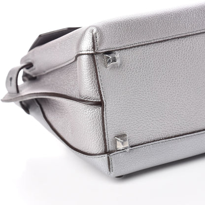MCM Metallic Pebbled Calfskin Medium Milla Backpack Silver 10 of 11