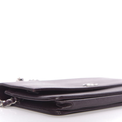 Chanel Caviar Sevruga Wallet On Chain WOC Plum 6 of 10