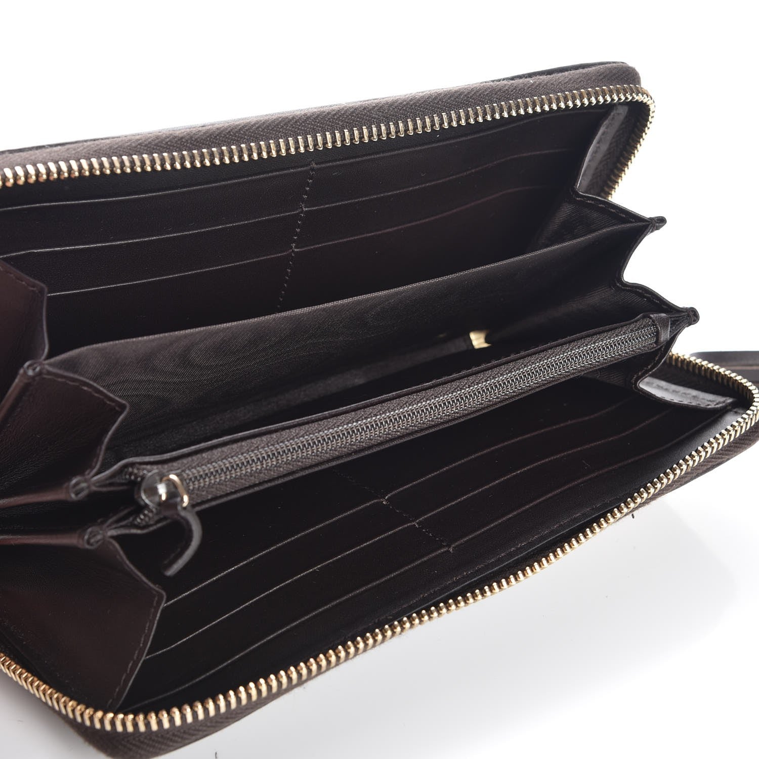 Gucci Monogram Web Rania Zip Around Wallet Dark Brown 6 of 8
