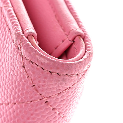 Chanel Caviar Quilted Compact Flap Wallet Pink 12 of 13