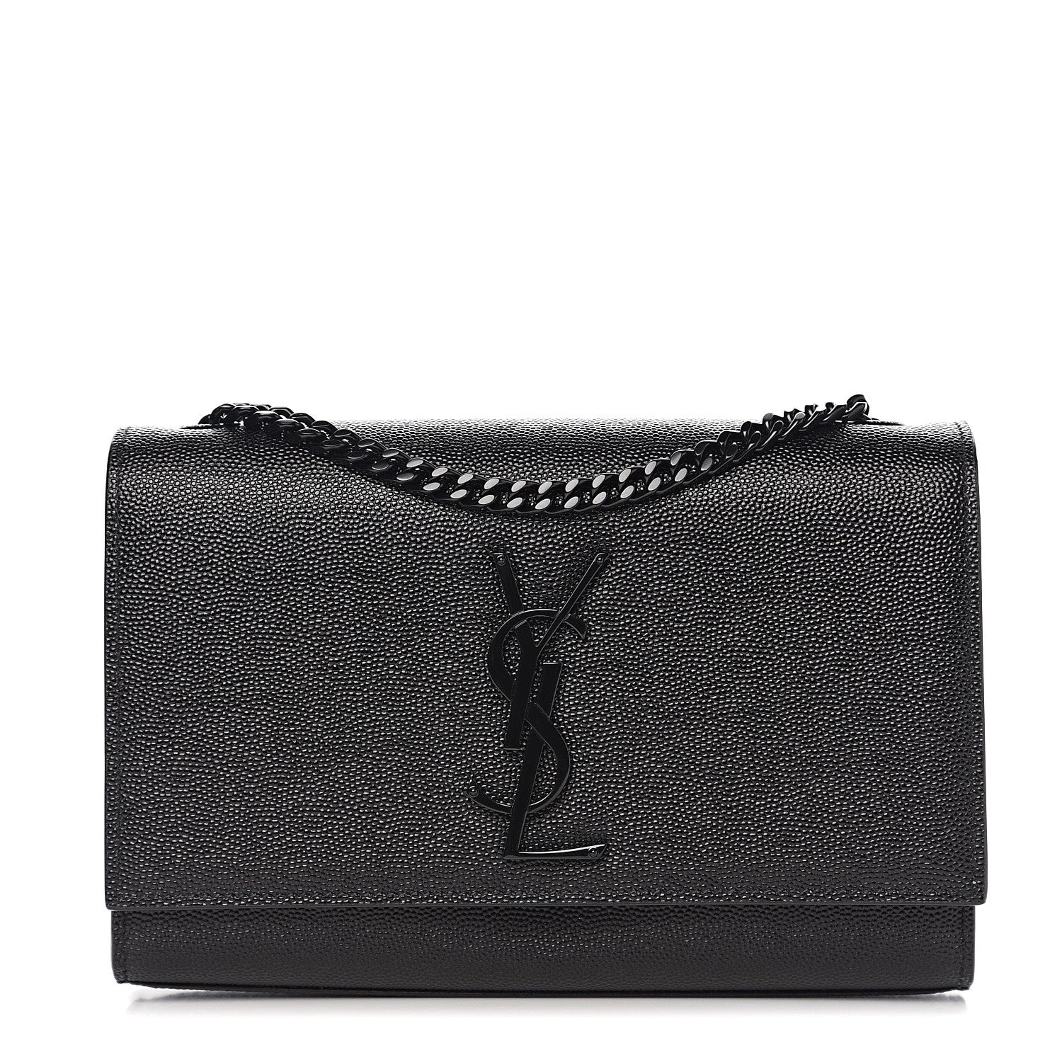 Saint Laurent Grain De Poudre Small Monogram Kate Satchel Black 1 of 13