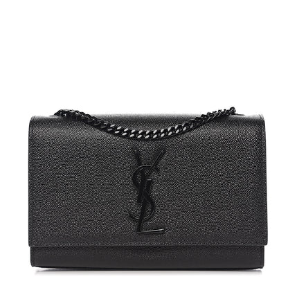 Saint Laurent Grain De Poudre Small Monogram Kate Satchel Black 1 of 13