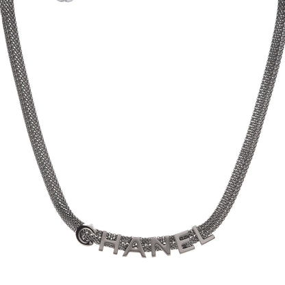 Chanel Ruthenium Logo Choker Necklace 1 of 6