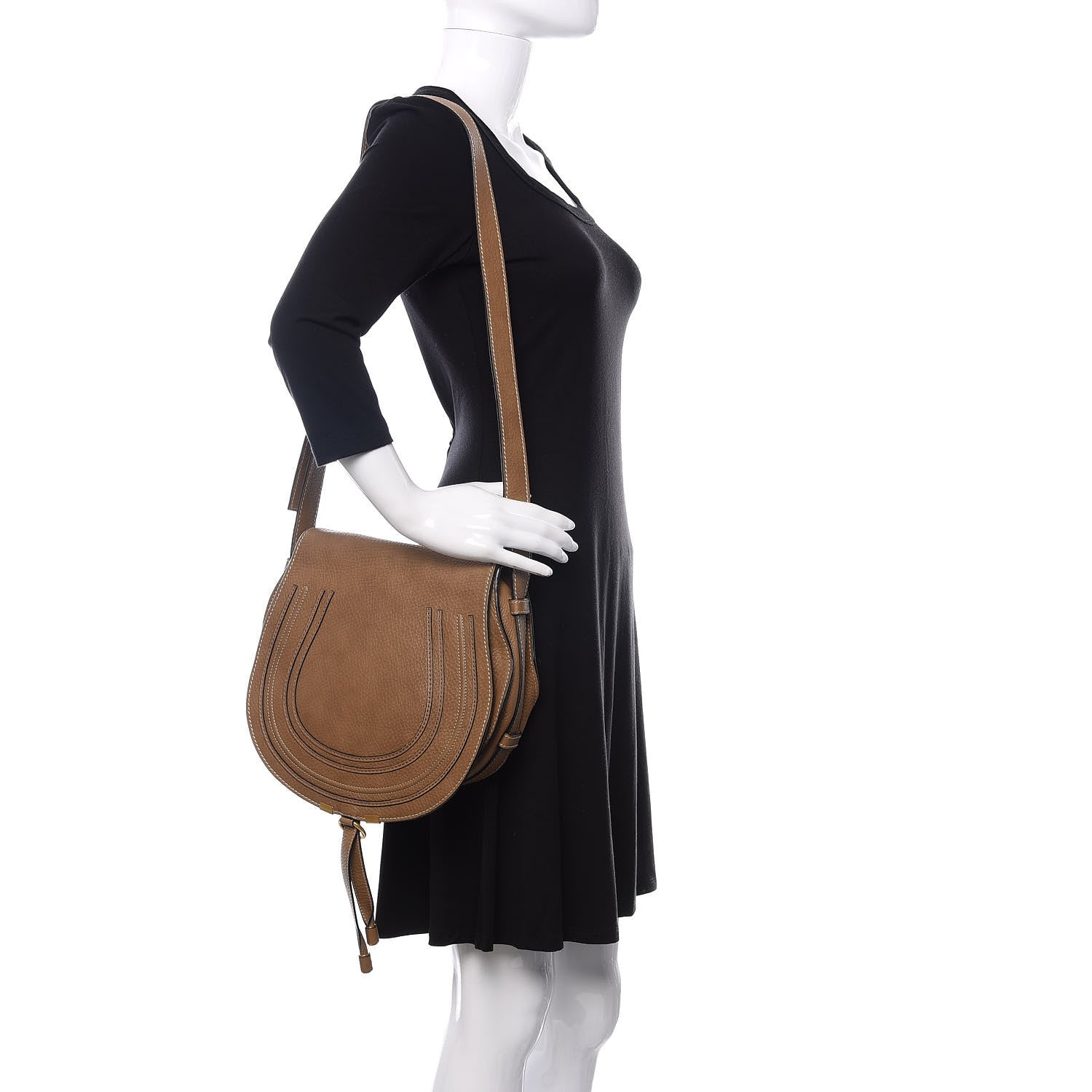 Chloe Calfskin Medium Marcie Round Crossbody Bag Nut 2 of 10