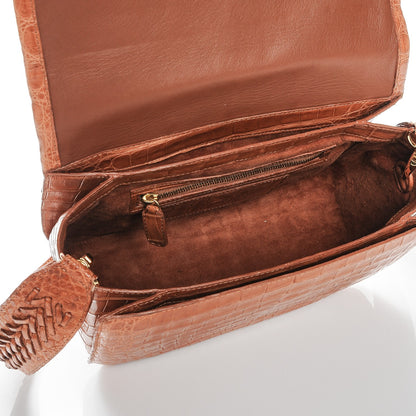 Nancy Gonzalez Crocodile Flap Shoulder Bag Light Brown 6 of 8