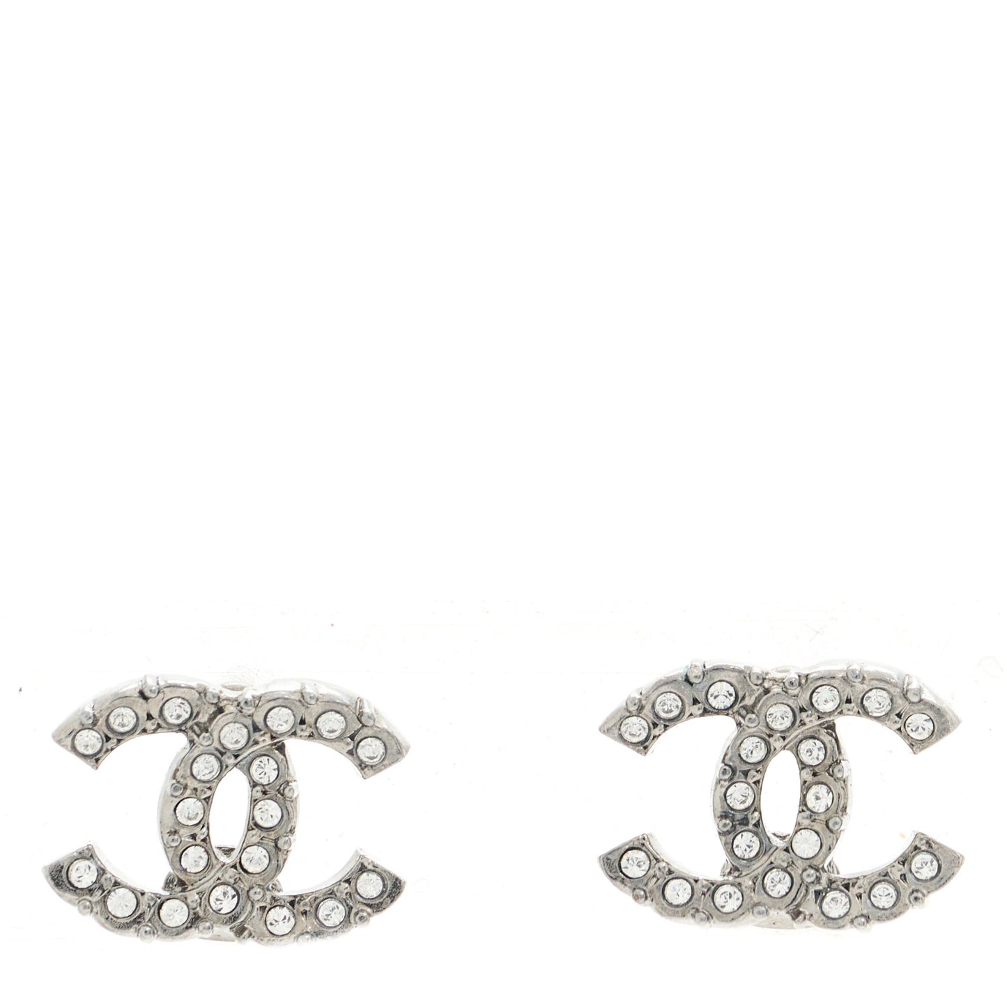 Crystal Mini CC Earrings Silver