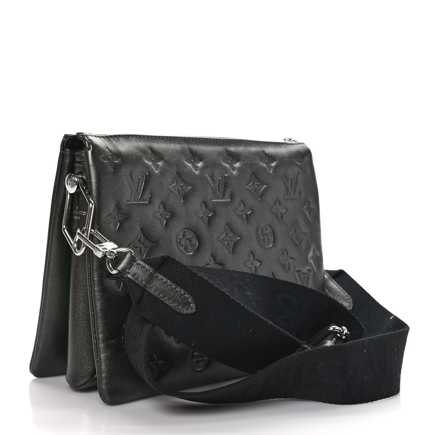 Louis Vuitton Lambskin Embossed Monogram Coussin PM Anthracite 3 of 8
