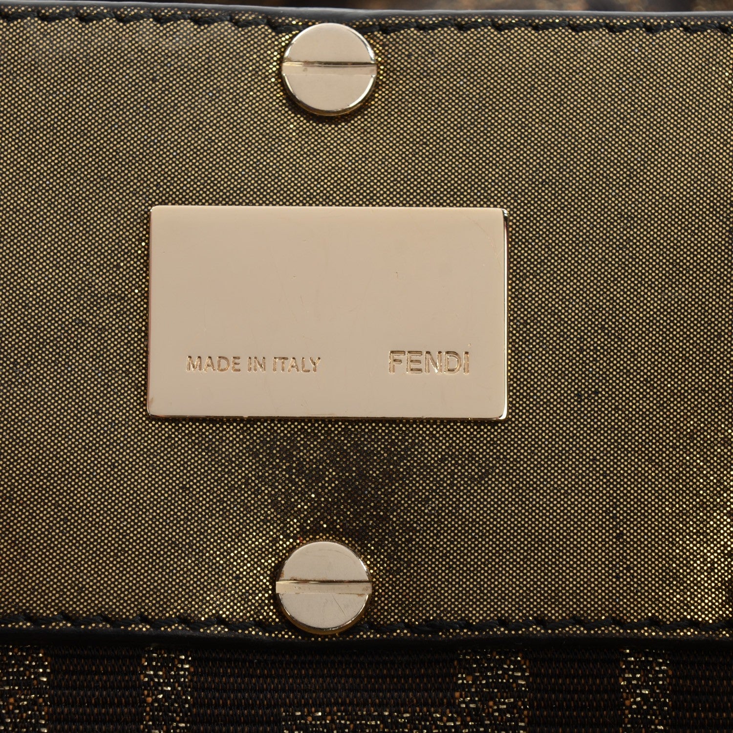 Fendi Metallic Lurex Zucca Mia Tote Tobacco 6 of 8