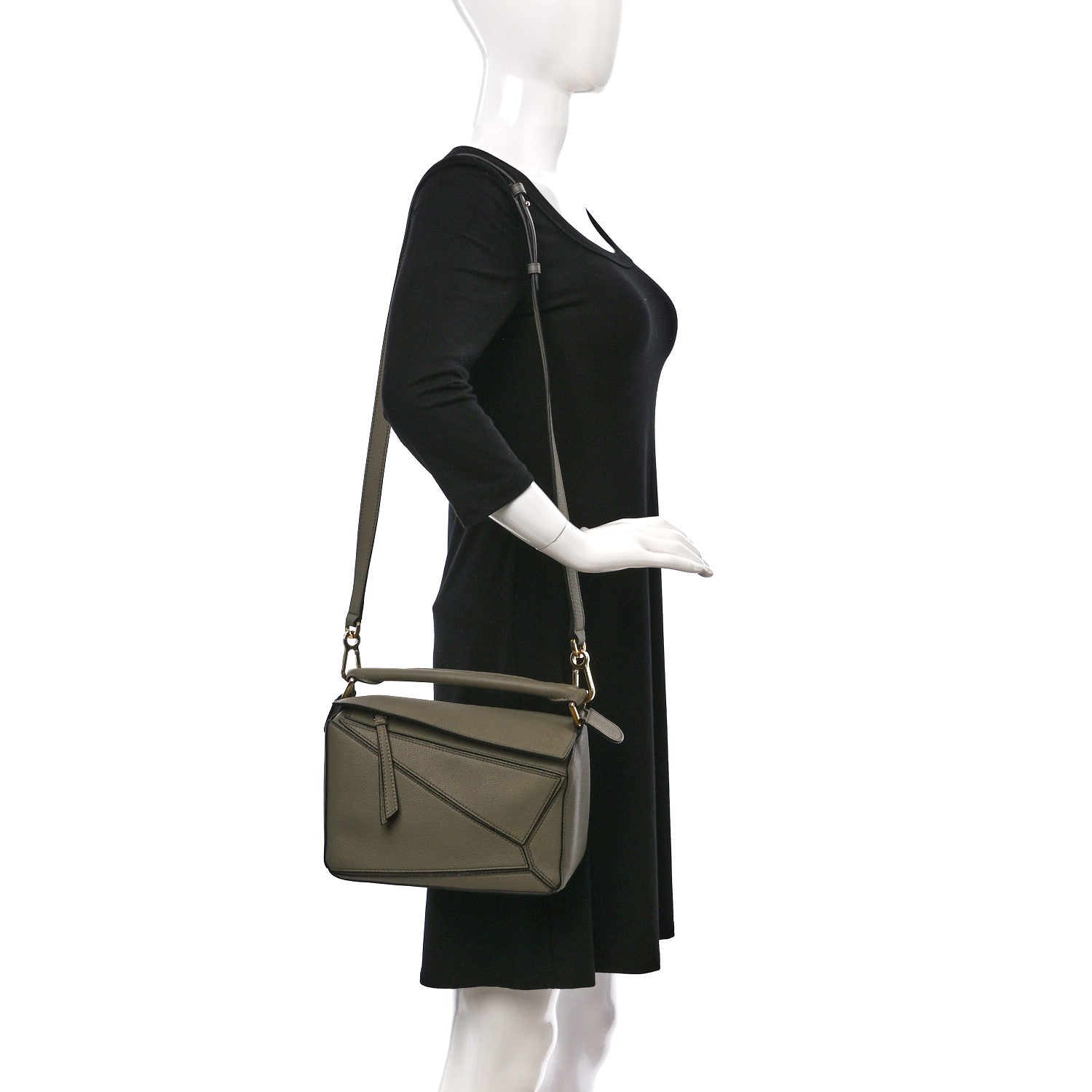 Loewe Calfskin Small Puzzle Bag Artichoke Green 2 of 8