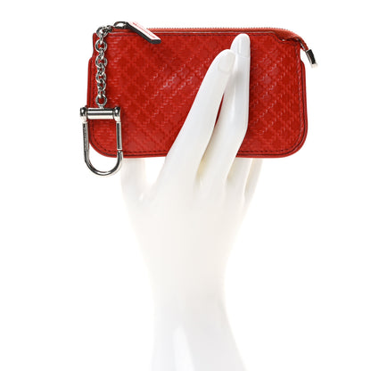 Gucci Calfskin Diamante Embossed Key Case Red 2 of 8