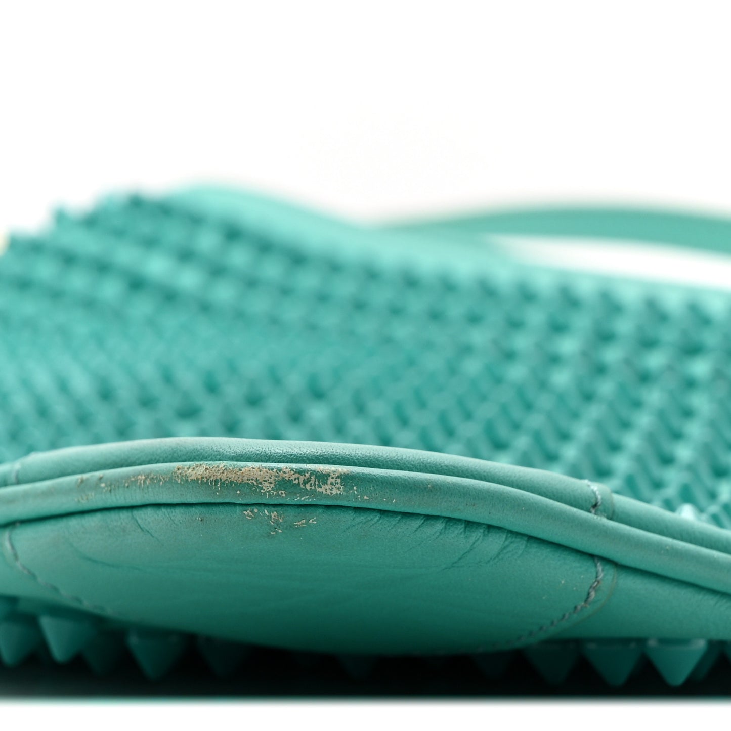 Calfskin Spikes Loubiposh Chain Clutch Turquoise