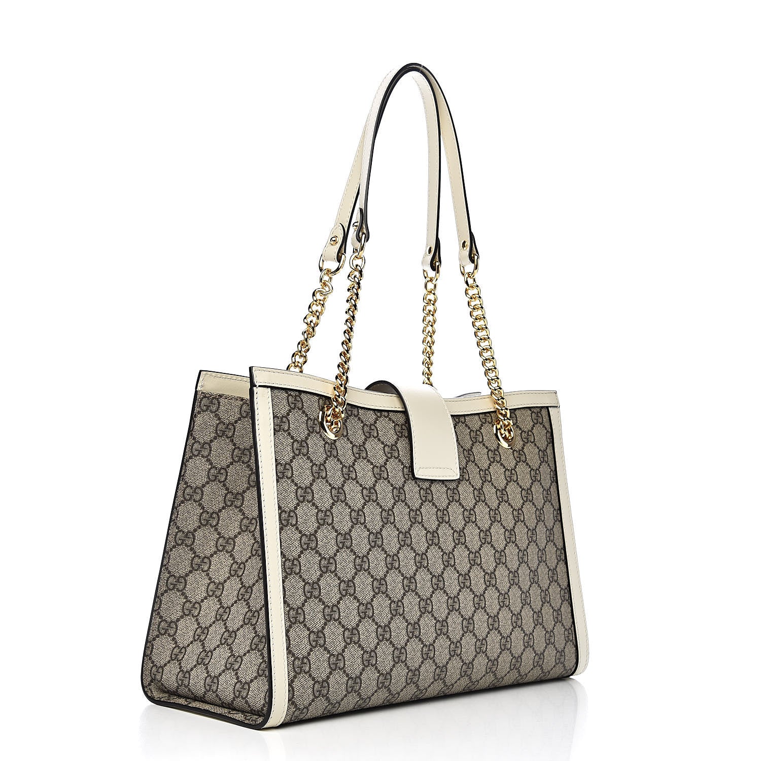 Gucci GG Supreme Monogram Medium Padlock Tote White 3 of 10