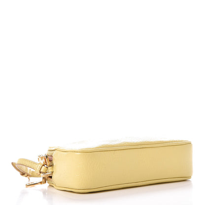 Miu Miu Goatskin Madras Double Zip Pochette Clutch Limone 4 of 8