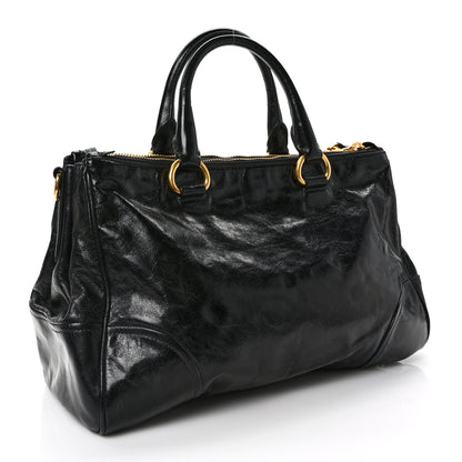 Prada Vitello Shine Shopping Satchel Black 3 of 9