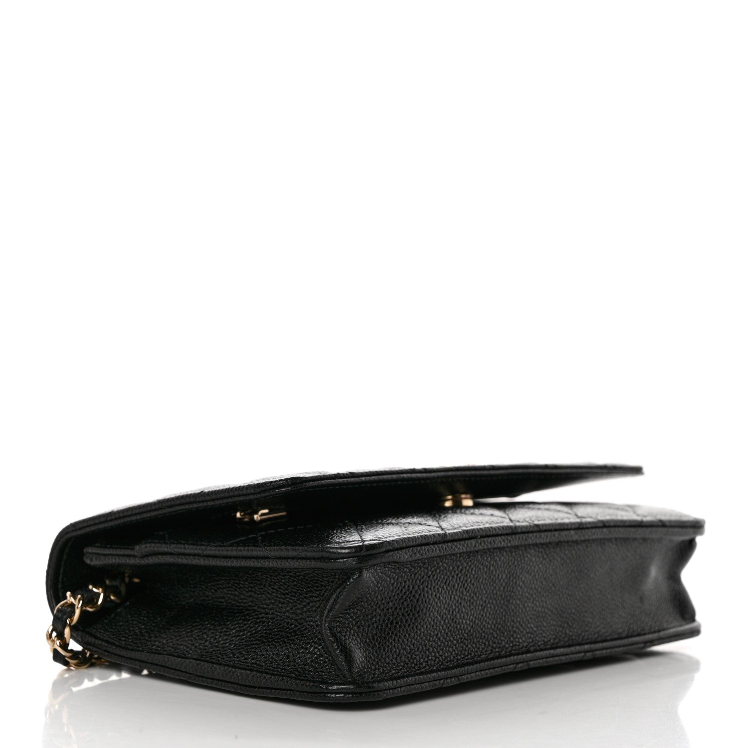 Chanel Caviar Quilted Chain CC Wallet On Chain WOC Black 4 of 11