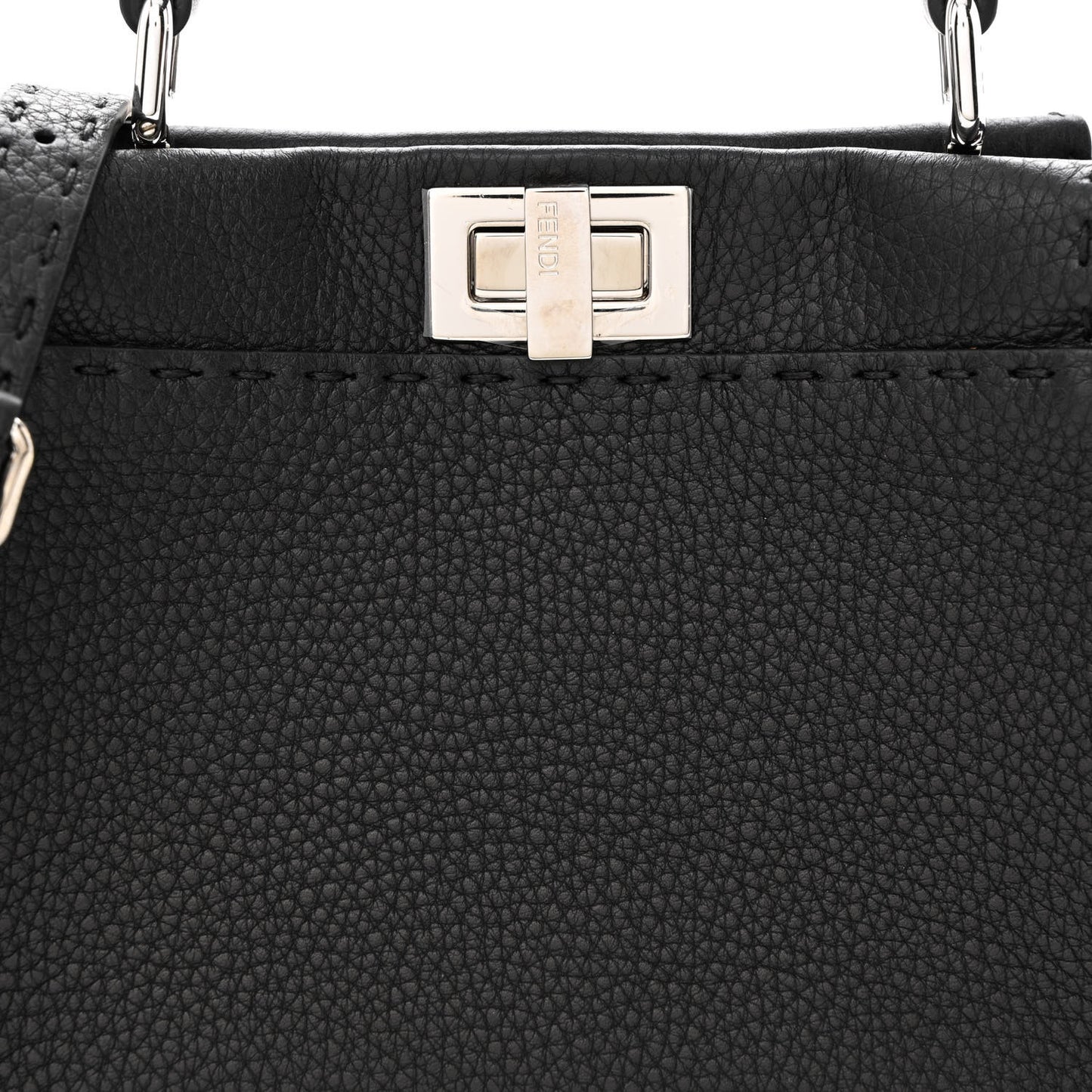 Cuoio Romano Selleria Bi-Color Mini Peekaboo Iconic Satchel Black Mou