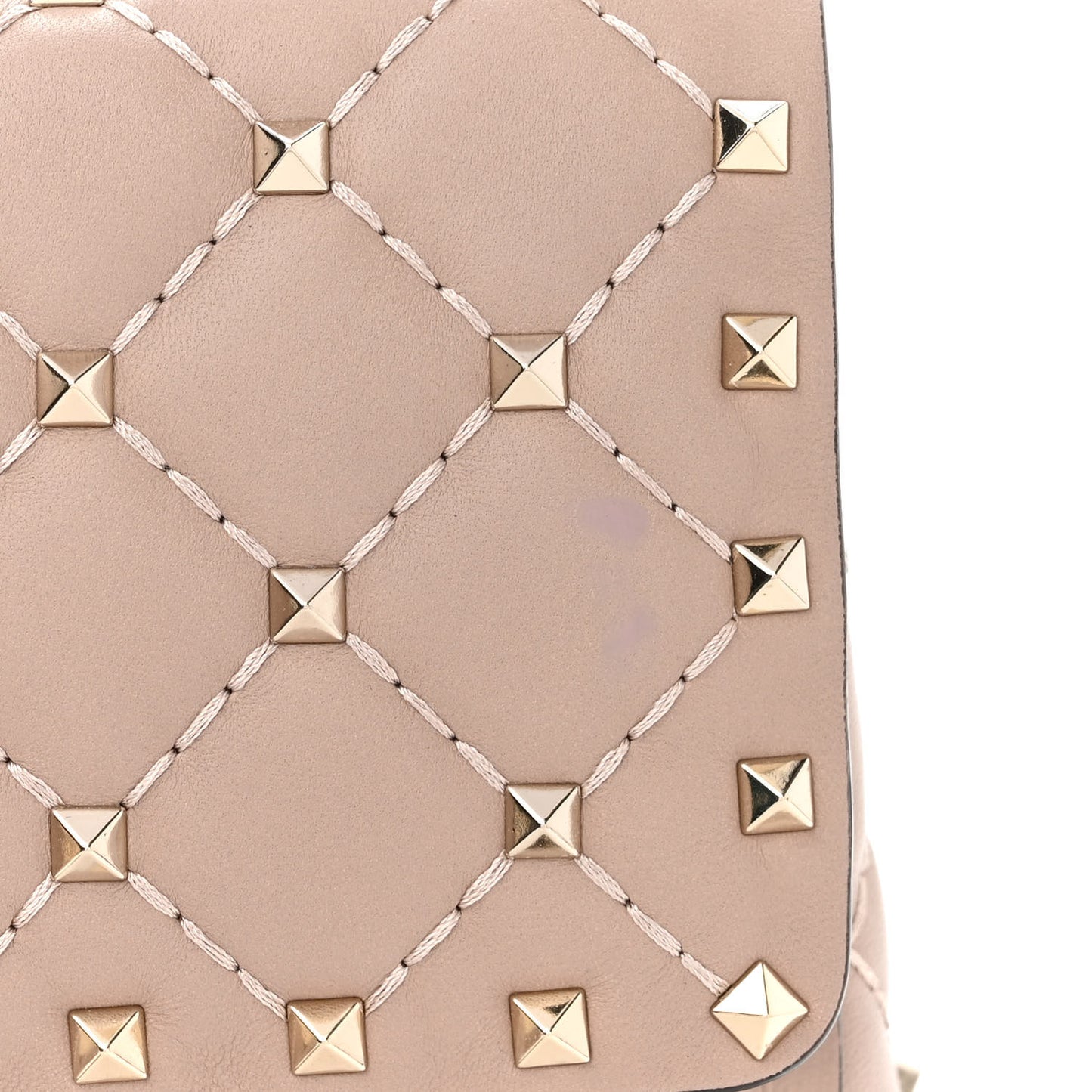 Lambskin Medium Rockstud Spike Shoulder Bag Poudre