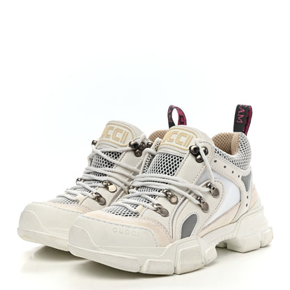 Gucci X SEGA Mesh Calfskin Suede Womens Flashtrek Sneakers 35 Great White 3 of 14