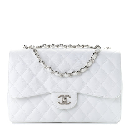 Chanel Caviar Quilted Jumbo Single Flap White 1 of 9