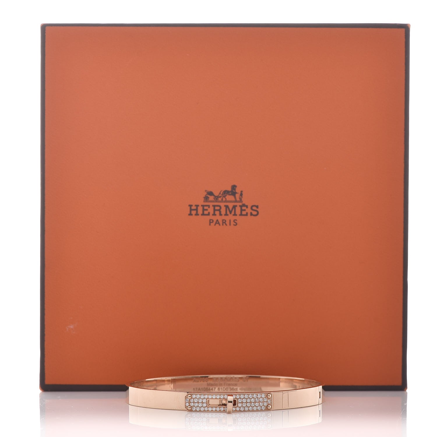 Hermes 18K Rose Gold Diamond PM Kelly Pave Bracelet ST 4 of 4