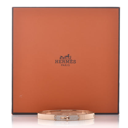 Hermes 18K Rose Gold Diamond PM Kelly Pave Bracelet ST 4 of 4