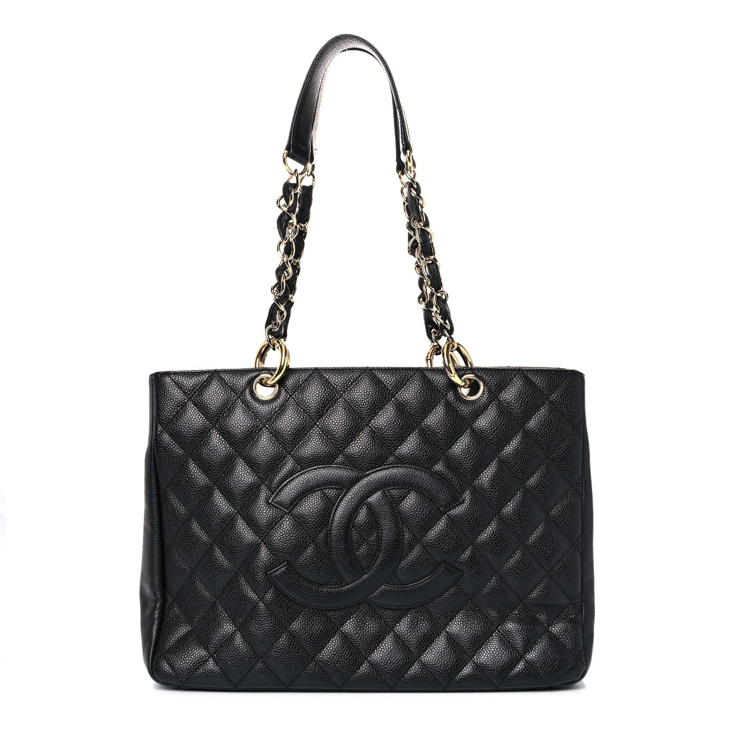 Caviar Quilted Grand Shopping Tote GST Black