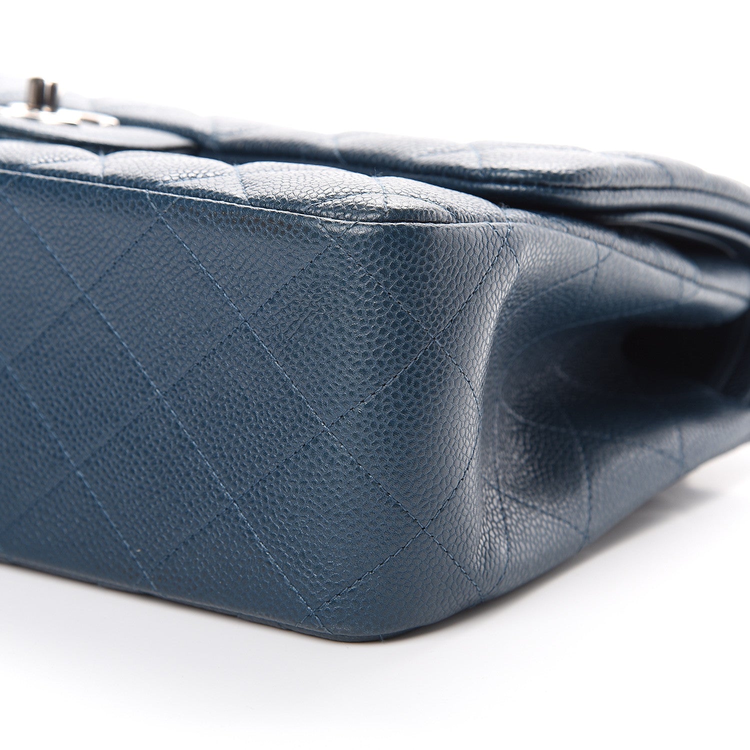 Chanel Caviar Quilted Jumbo Double Flap Dark Blue 9 of 10