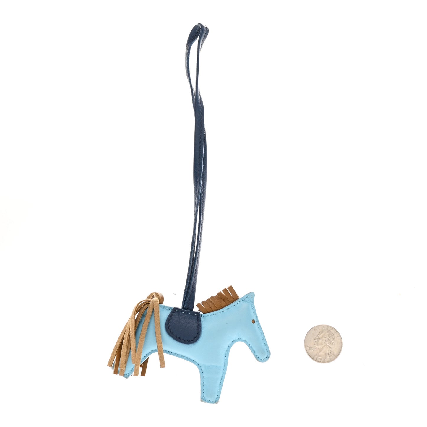 Milo Lambskin Grigri Rodeo Horse Bag Charm Celeste Bleu De Malte Kraft