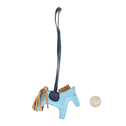 Hermes Milo Lambskin Grigri Rodeo Horse Bag Charm Celeste Bleu De Malte Kraft 2 of 4