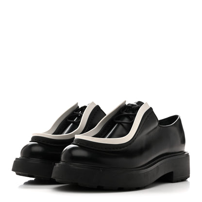 Prada Spazzolato Rois Monolith 55mm Derby Loafers 36.5 Black White 4 of 12