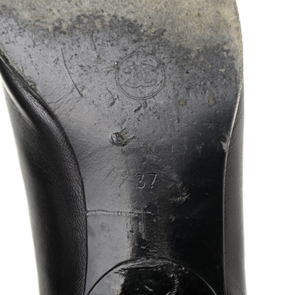 Chanel Lambskin Patent Cap Toe Ballerina Flats 37.5 Black 6 of 9