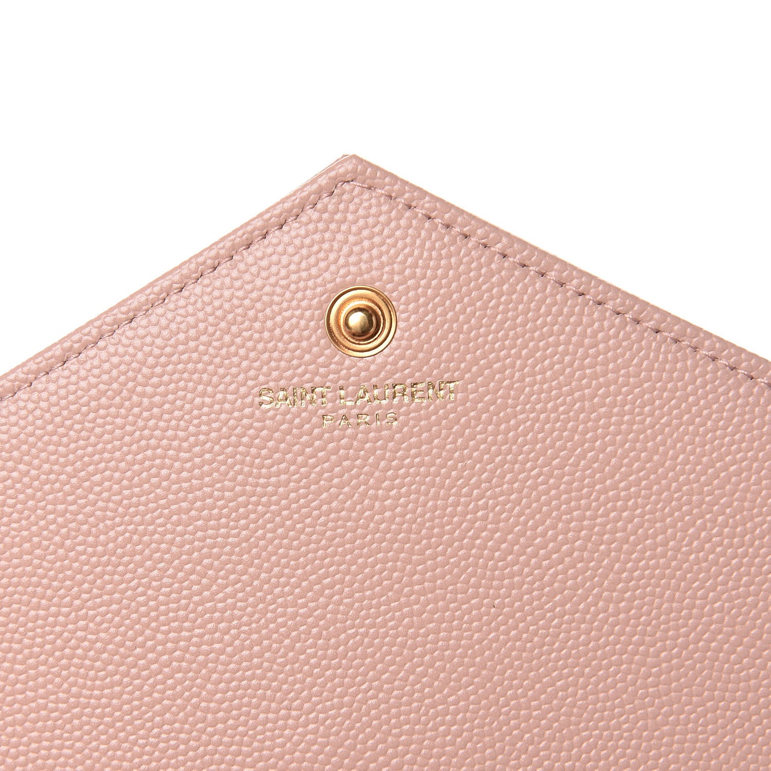 Saint Laurent Grain De Poudre Matelasse Chevron Monogram Chain Wallet Rose Antic 6 of 9