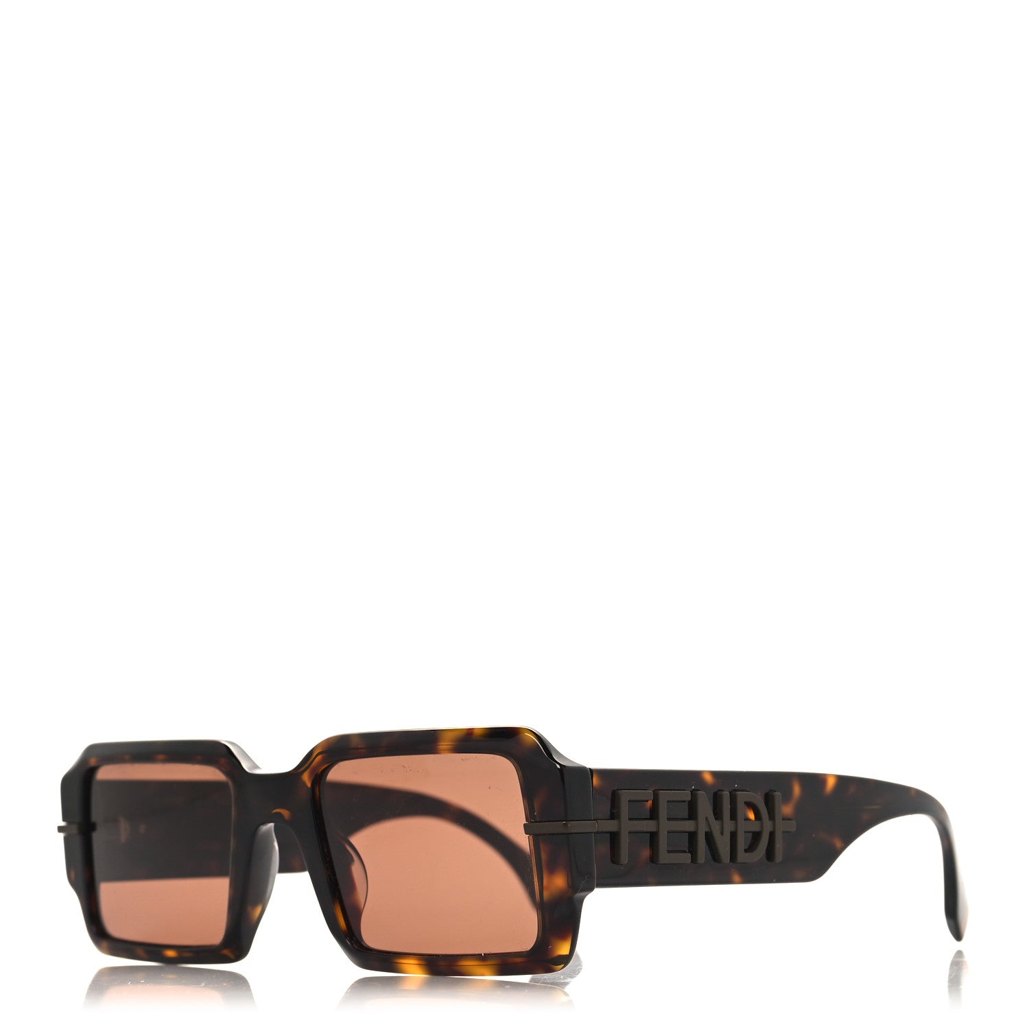 Fendi Acetate Jacquard FF Fendigraphy Square Sunglasses FE40073U Brown 1 of 7