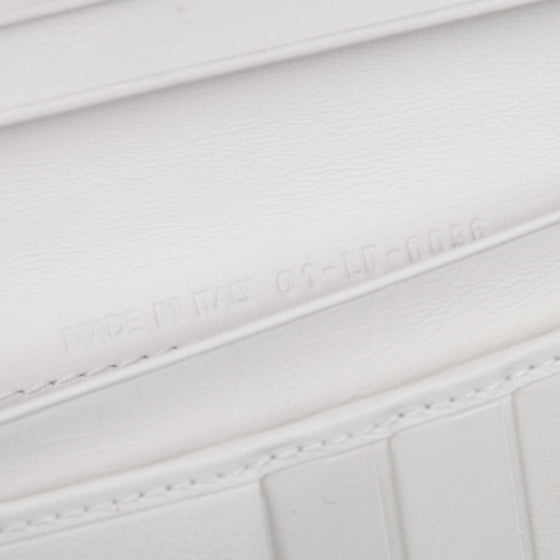 Leather Cannage D Charm Wallet White