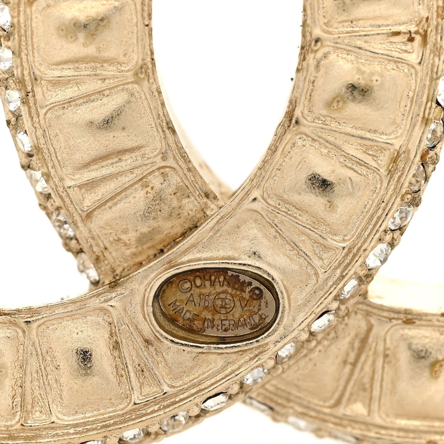 Chanel Baguette Crystal CC Brooch Gold 4 of 5