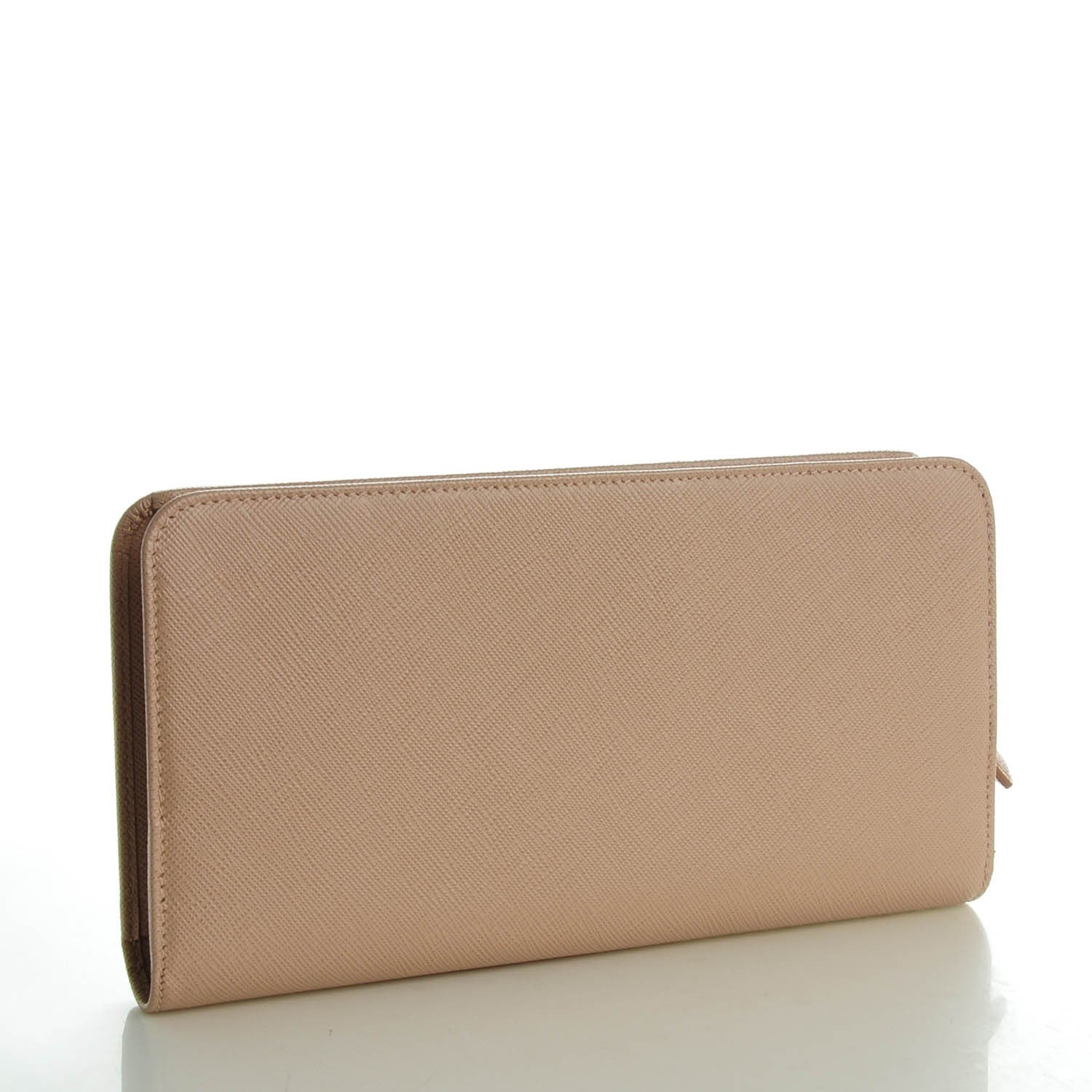 Prada Saffiano Metal Double Snap Travel Wallet Cammeo 3 of 7