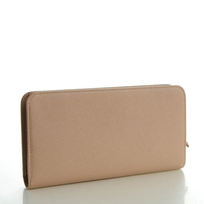 Prada Saffiano Metal Double Snap Travel Wallet Cammeo 3 of 7