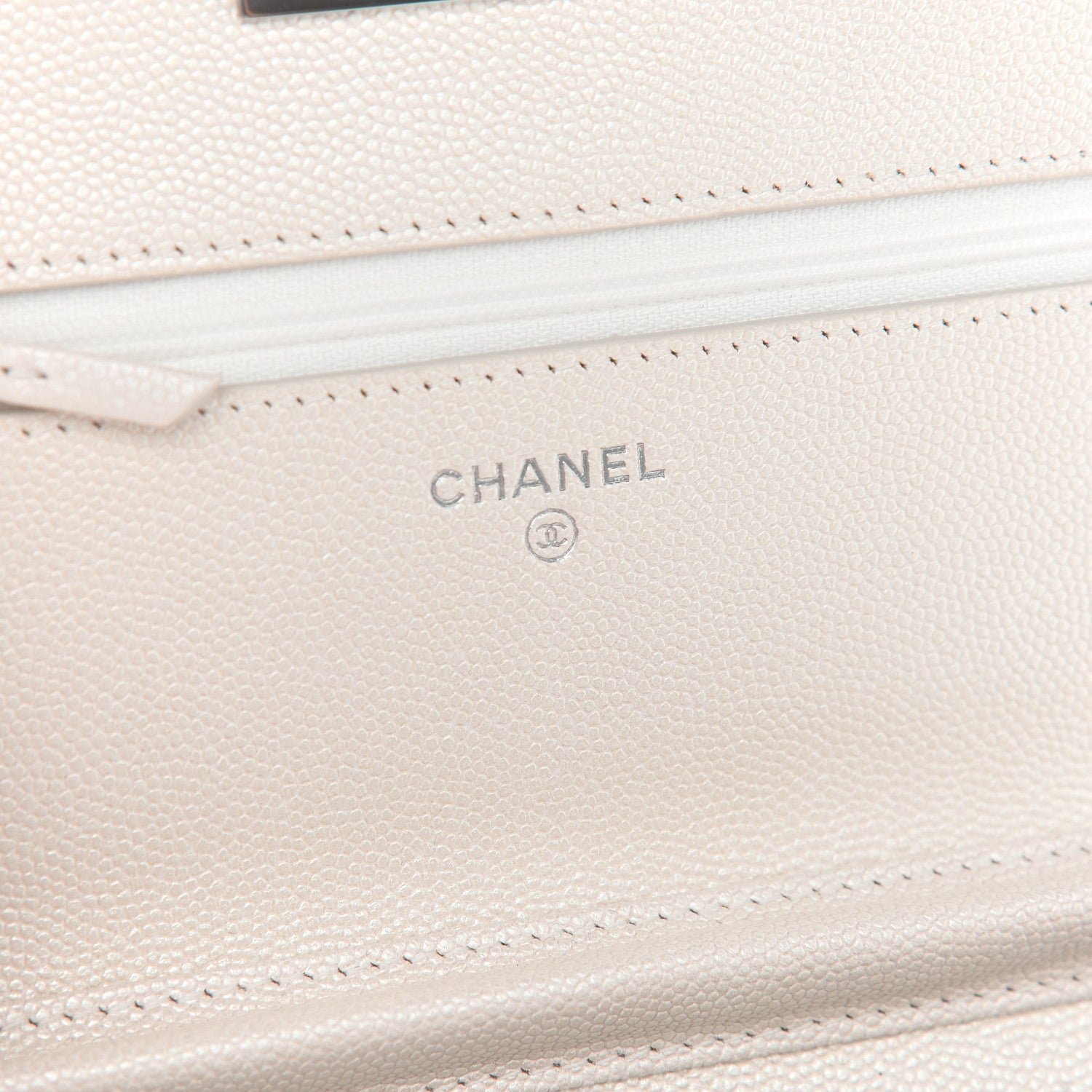 Chanel Iridescent Caviar Quilted Golden Class Wallet On Chain WOC White 6 of 11