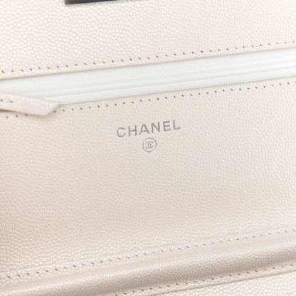 Chanel Iridescent Caviar Quilted Golden Class Wallet On Chain WOC White 6 of 11