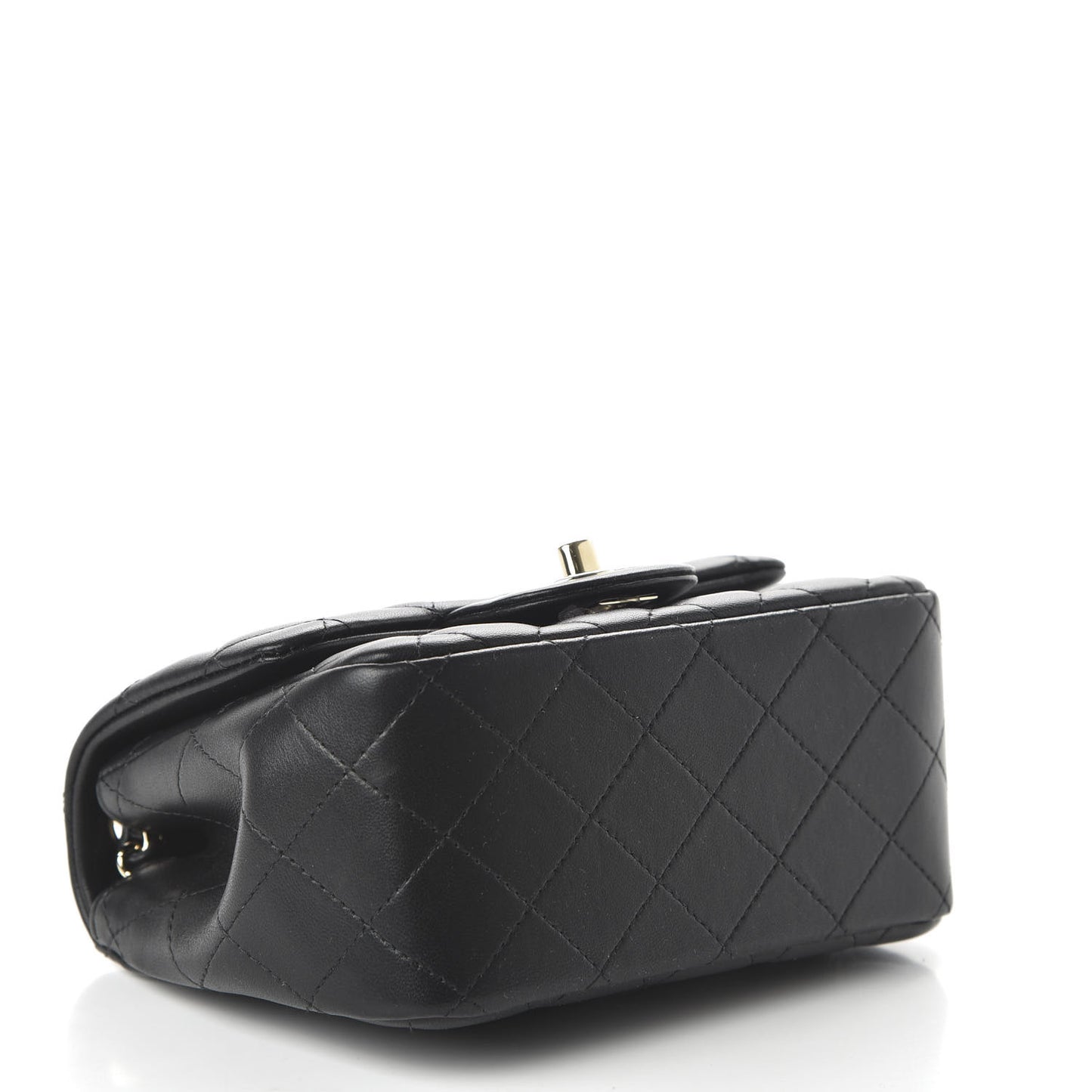 Lambskin Quilted Mini Square Flap Black