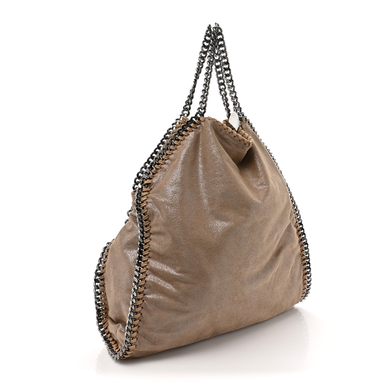 Shaggy Deer Falabella Fold Over Tote Taupe