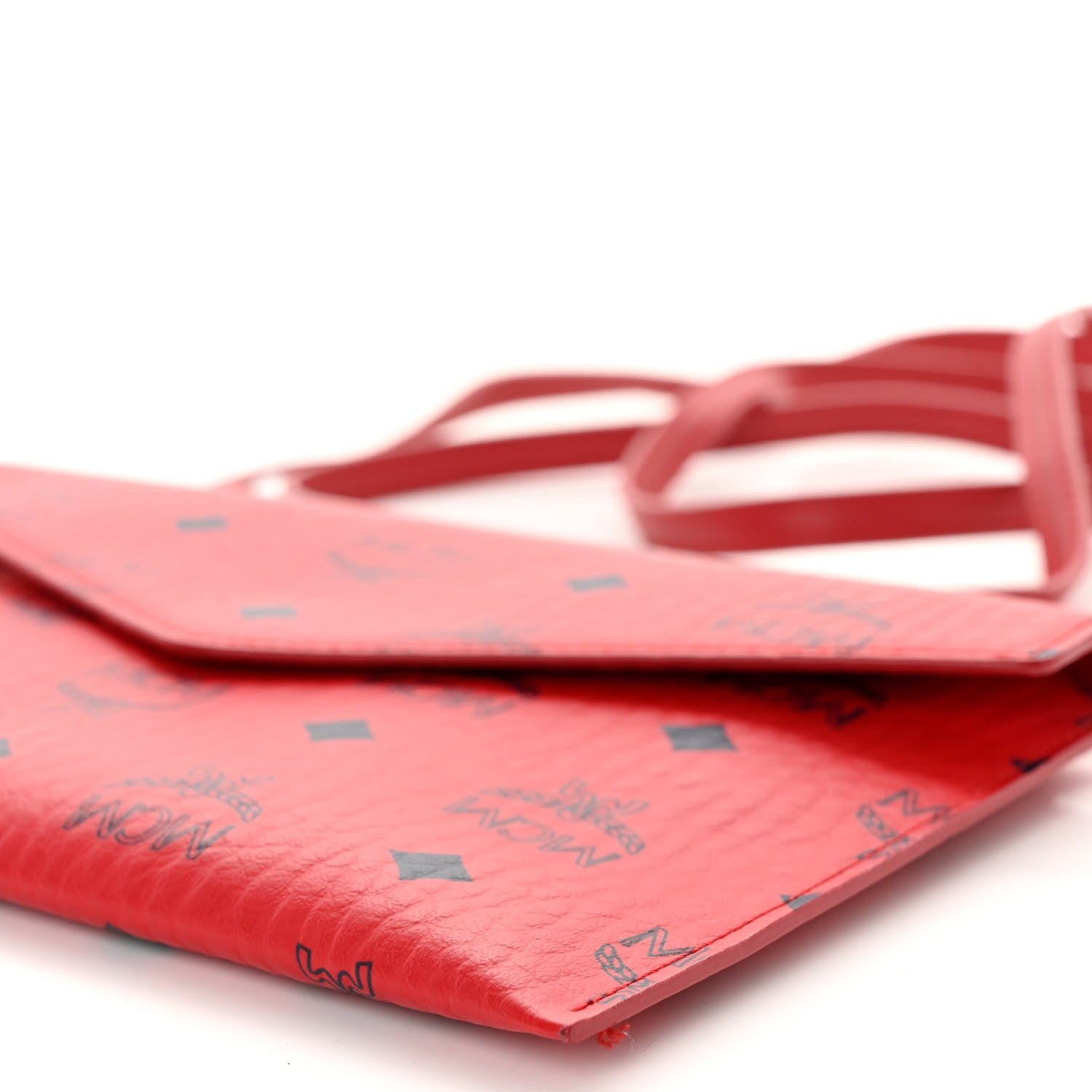 MCM Visetos Strap Wallet Red 9 of 10
