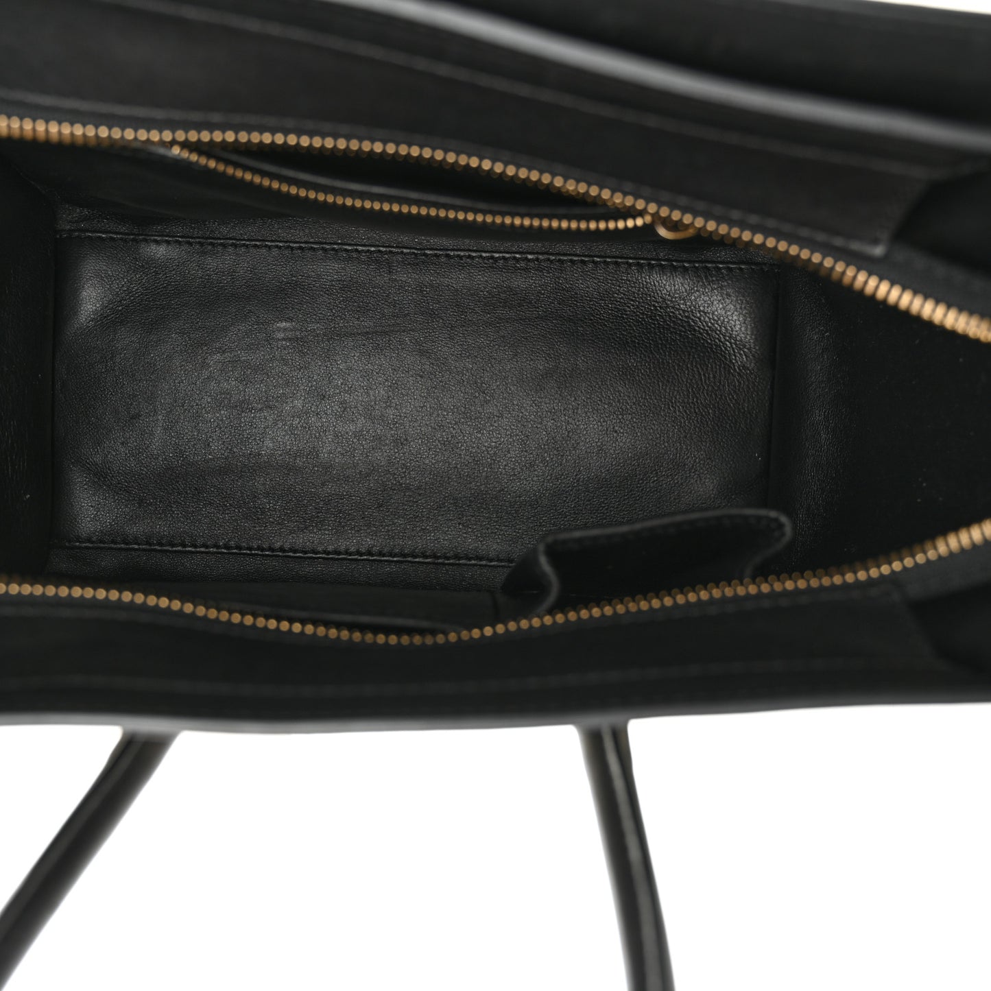 Shrunken Lambski\n Micro Bi-Color Luggage Black White