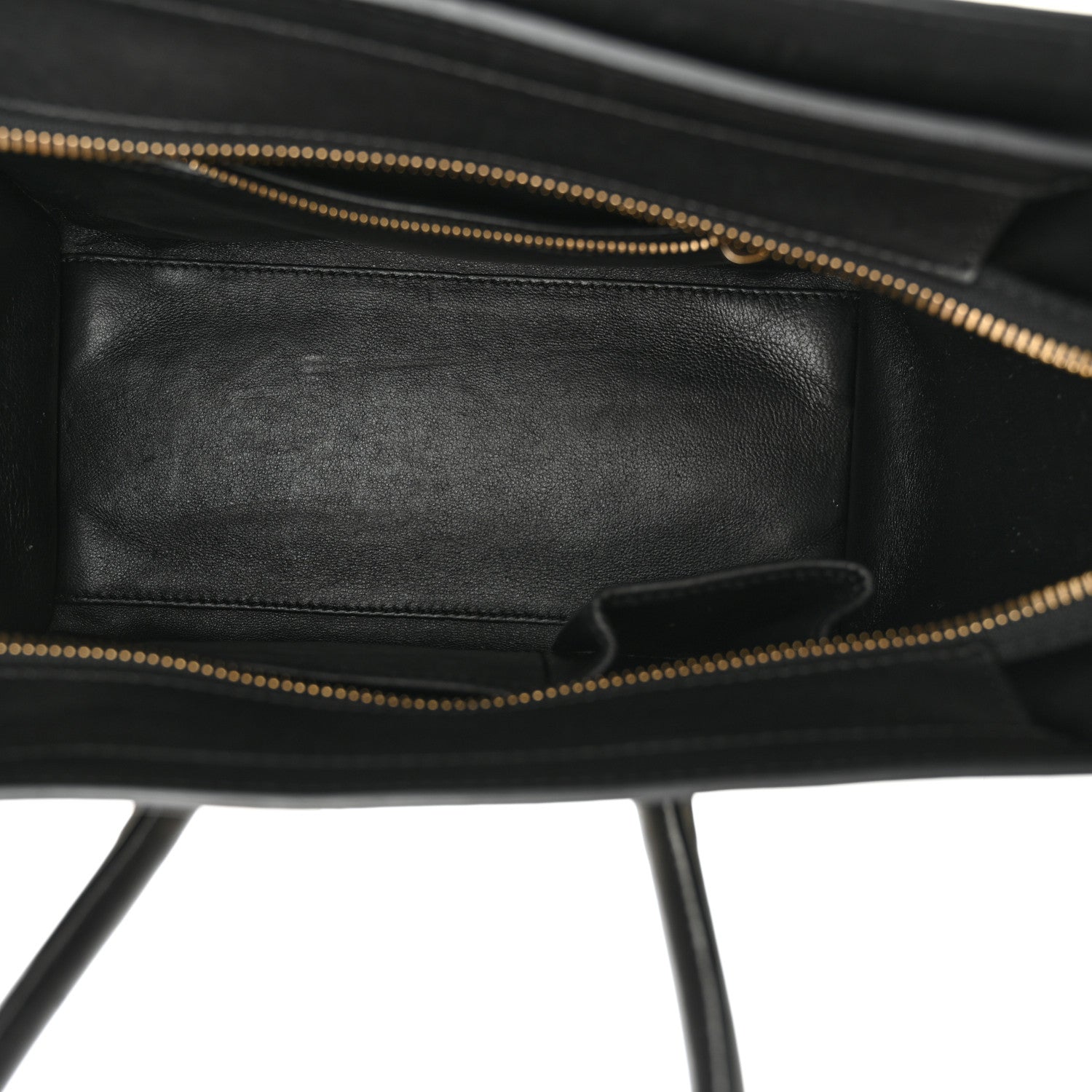 Celine Shrunken Lambski\n Micro Bi-Color Luggage Black White 5 of 16