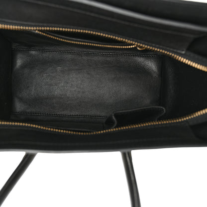 Celine Shrunken Lambski\n Micro Bi-Color Luggage Black White 5 of 16