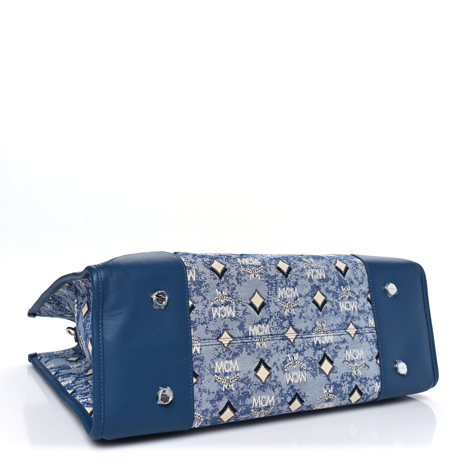 mcmバック MCM Jacquard Monogram Munchen Extra Large Tote Blue 1796295