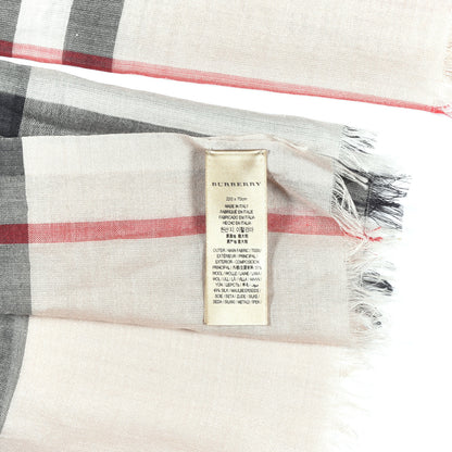 Burberry Wool Silk Gauze Giant Check Scarf Stone 4 of 4