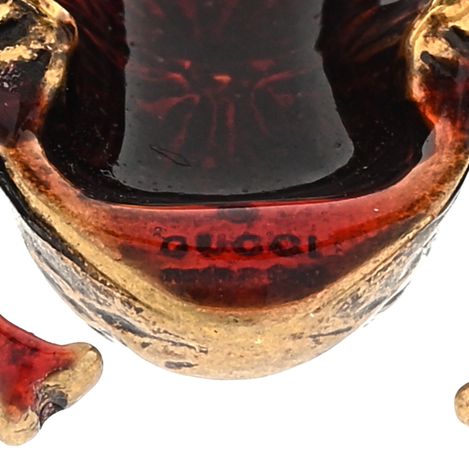 Gucci Metal Enamel Bee Ring 52 6 Aged Gold 4 of 4