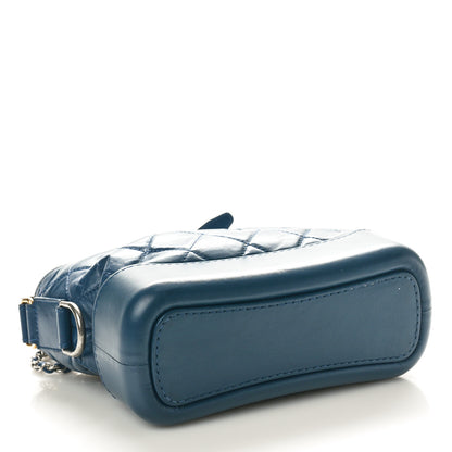 Chanel Aged Calfskin Quilted Small Gabrielle Hobo Blue 4 of 10